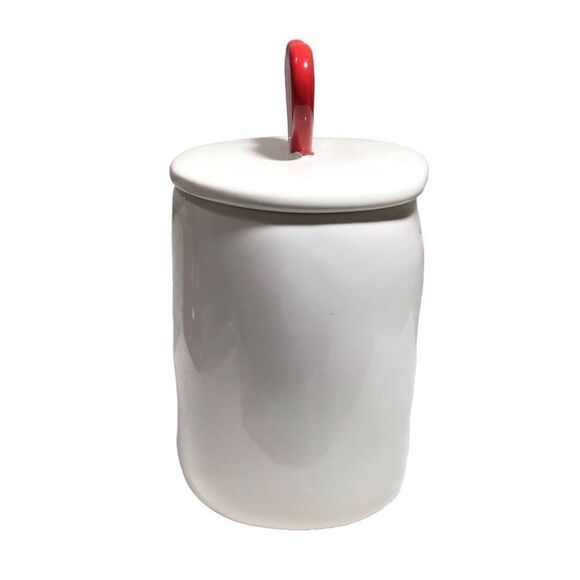 Rae Dunn White Heart Top Paws & Kisses Mug Pottery New - Picture 2 of 6